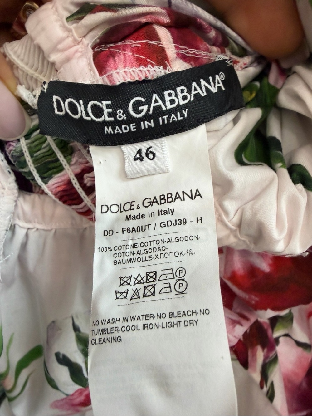 Floral Puff-Sleeve Girls' Dress in White and Pink - Picture 4 of 4